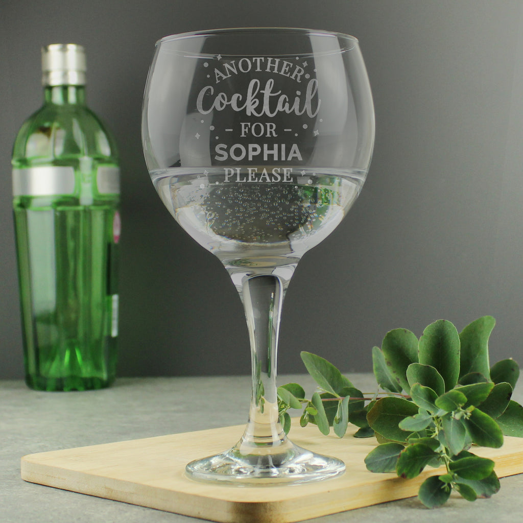 Personalised Another Cocktail Balloon Glass - Wine Glass - Inspired Creative Gifts