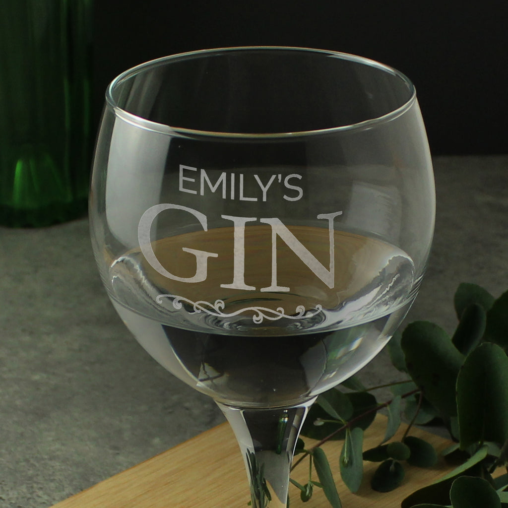 Personalised Gin Balloon Glass - Gin Glass - Inspired Creative Gifts