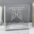 Personalised Guardian Angel Wings Crystal Token | Memorial Gift