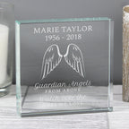 Personalised Guardian Angel Wings Crystal Token | Memorial Gift
