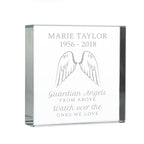 Personalised Guardian Angel Wings Crystal Token | Memorial Gift