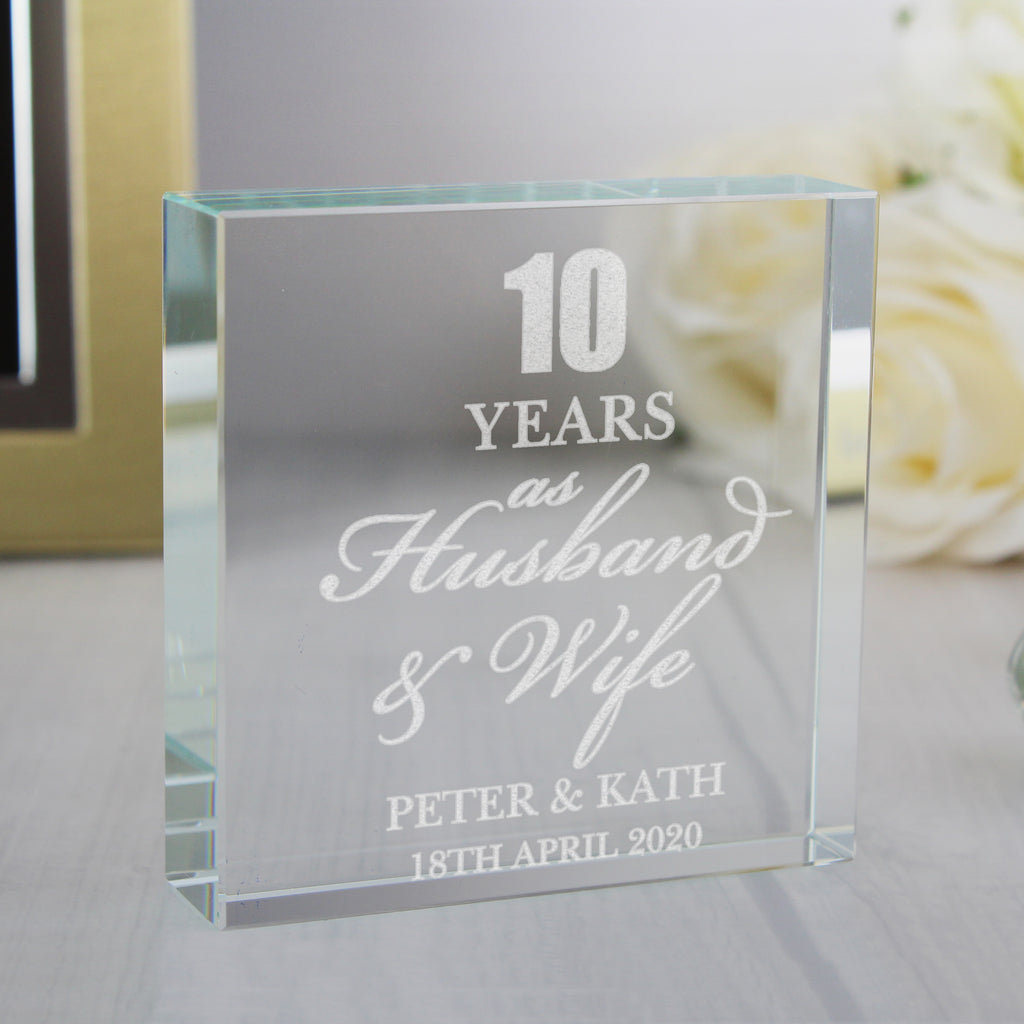 Personalised Anniversary Crystal Token | Ornaments | Inspired Creative Gifts