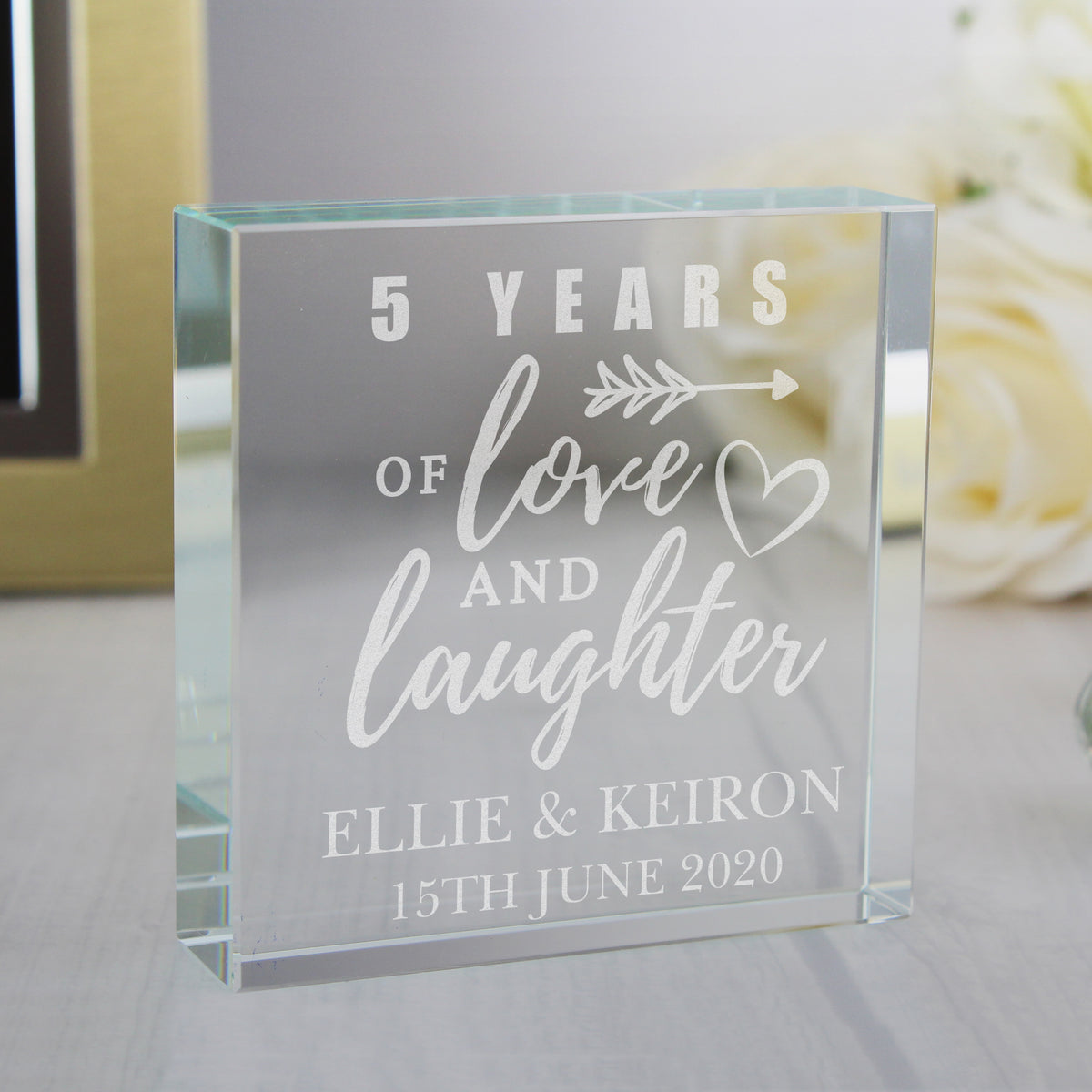 Personalised Arrow Anniversary Crystal Token | Ornaments