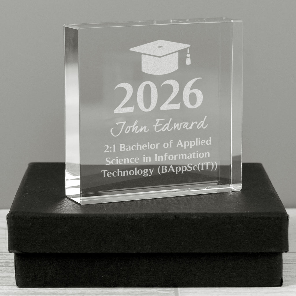 Personalised Graduation Crystal Token | Ornaments | Inspired Creative Gifts