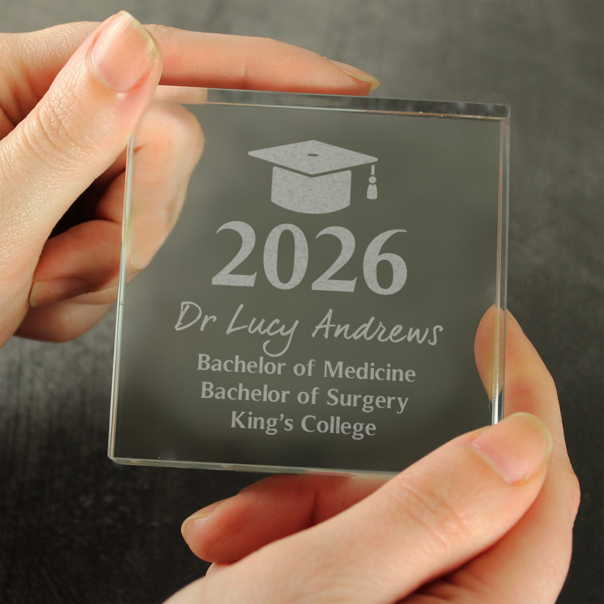 Personalised Graduation Crystal Token | Ornaments | Inspired Creative Gifts