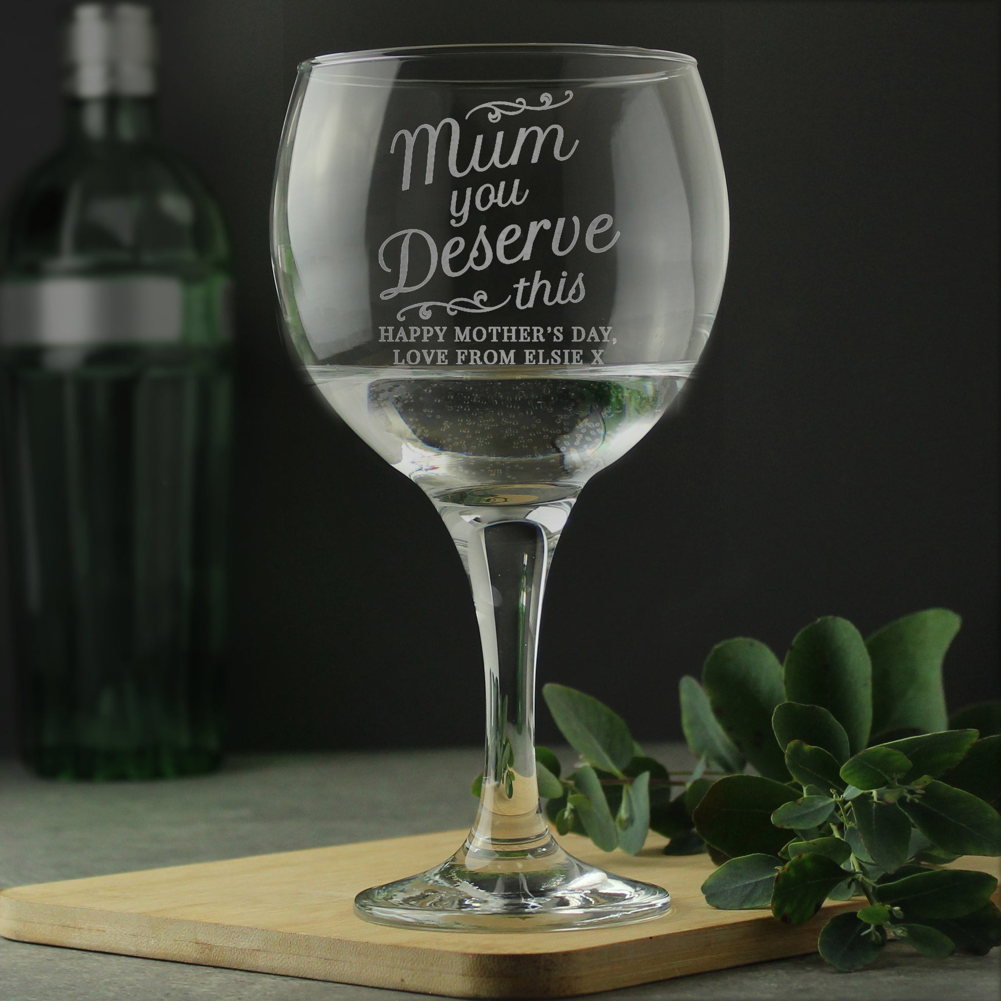 Personalised 'Mum You Deserve This' Gin Balloon Glass - Gin Glass - Inspired Creative Gifts