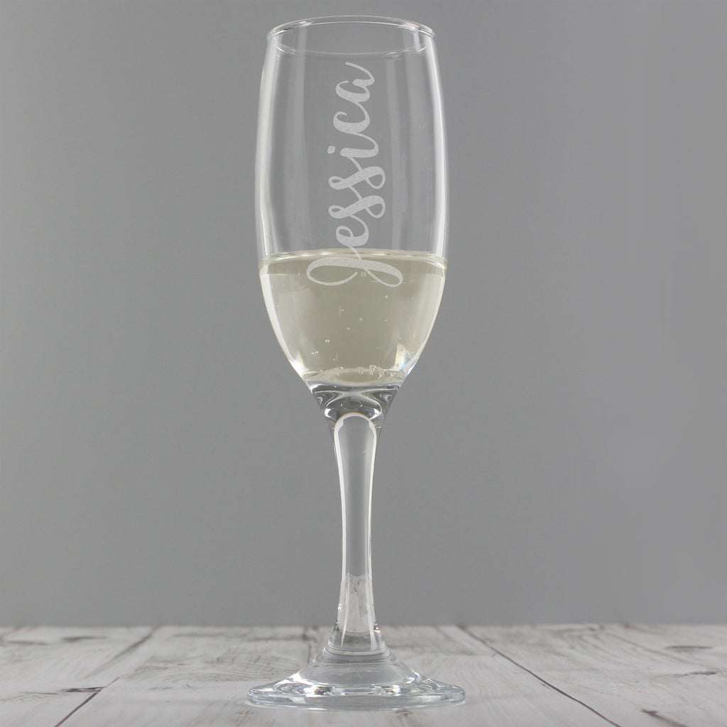 Personalised Name Only Engraved Flute - Champagne Flute - Inspired Creative Gifts