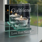 Personalised Definition Mirrored Glass Tea Light Candle Holder | Candles & Reed Diffusers