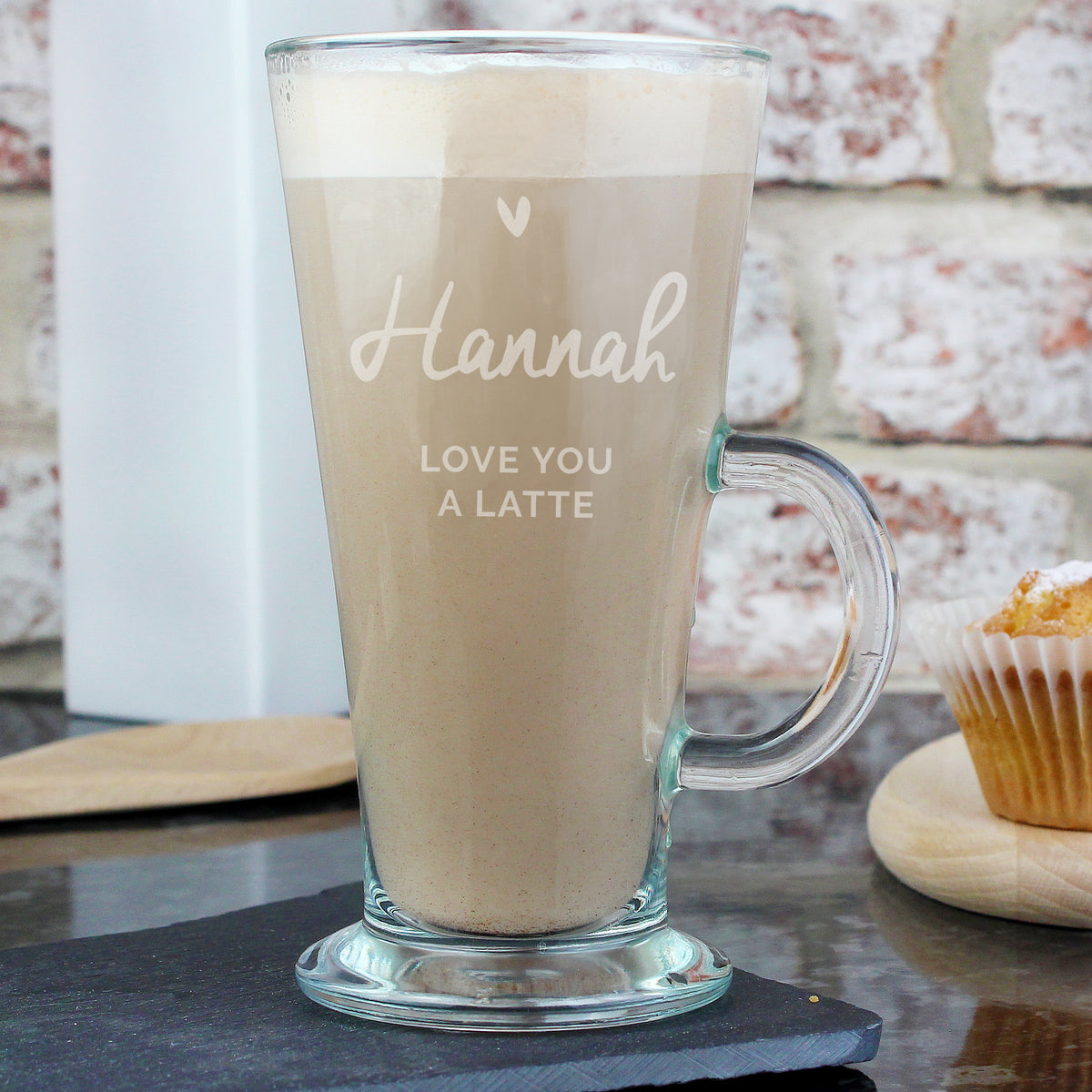 Personalised Heart Latte Glass | Mother's Day Gift
