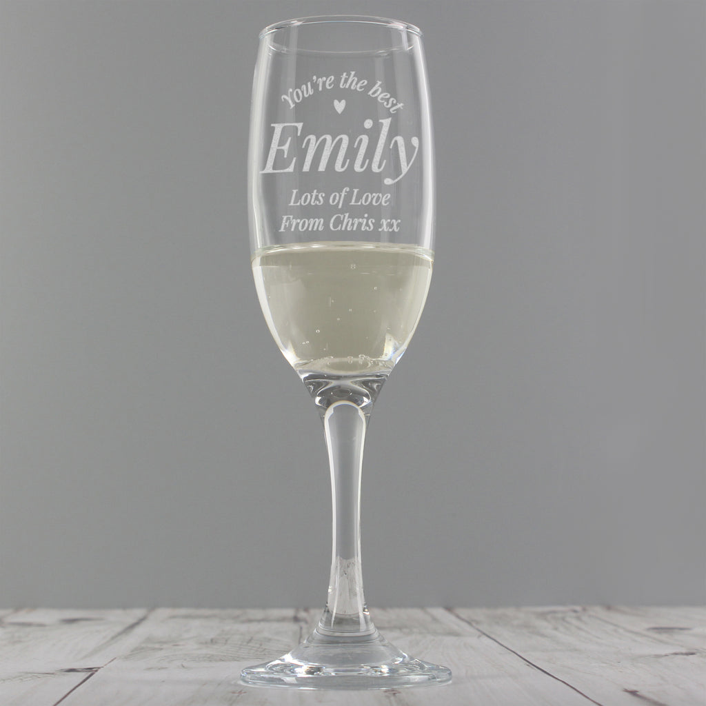 Personalised You Are The Best Flute Glass - Champagne Flute - Inspired Creative Gifts