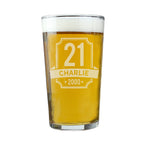 Personalised Big Age & Name Birthday Pint Glass for Birthday