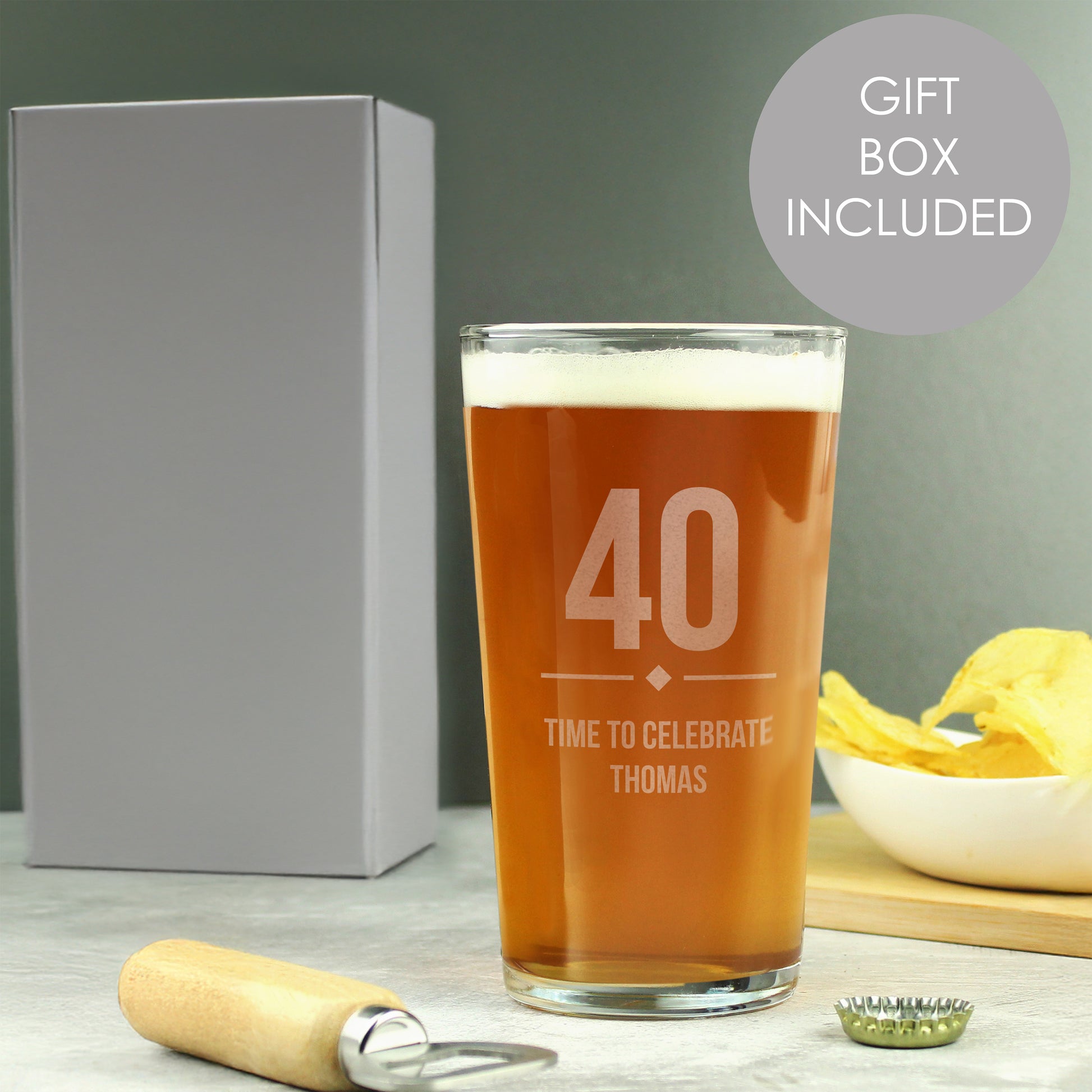 Personalised Big Age Birthday Pint Glass - Pint Glass - Inspired Creative Gifts