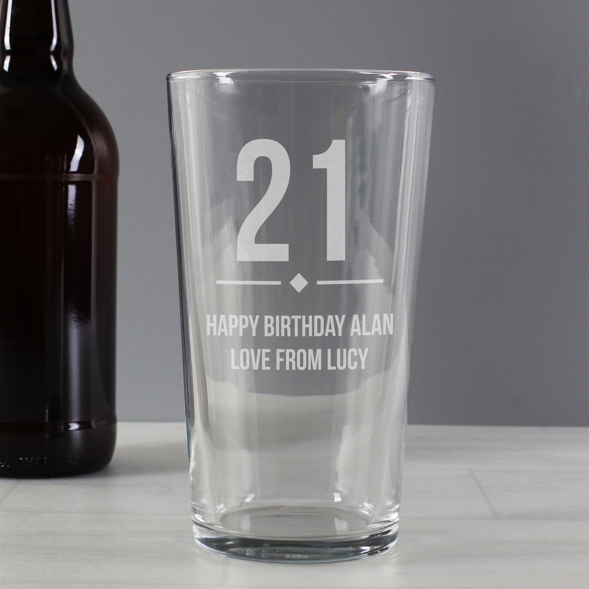 Personalised Big Age Birthday Pint Glass - Pint Glass - Inspired Creative Gifts