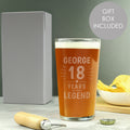 Personalised Years of This Legend Birthday Pint Glass for Birthday