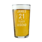 Personalised Years of This Legend Birthday Pint Glass for Birthday