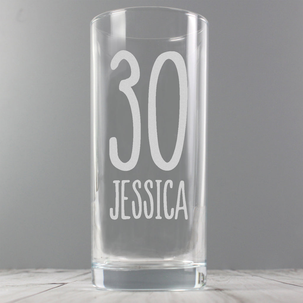 Personalised Big Age Hi Ball Glass - Glasses & Barware - Inspired Creative Gifts