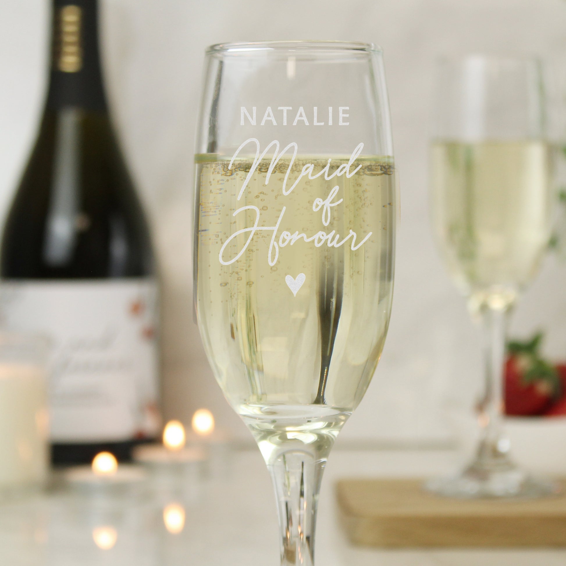 Personalised Maid of Honour Flute Glass - Champagne Flute - Inspired Creative Gifts