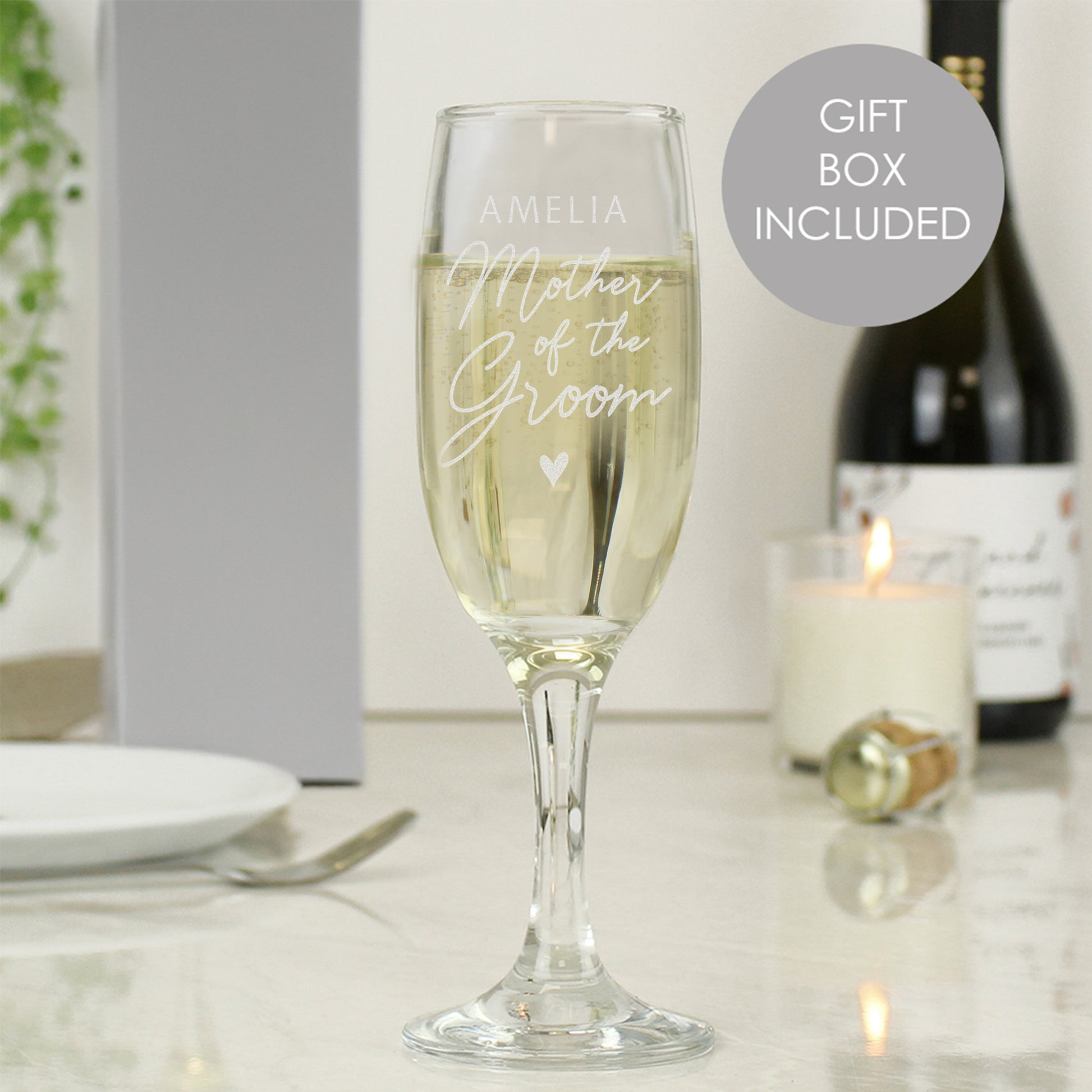 Personalised Mother of the Groom Flute Glass - Champagne Flute - Inspired Creative Gifts