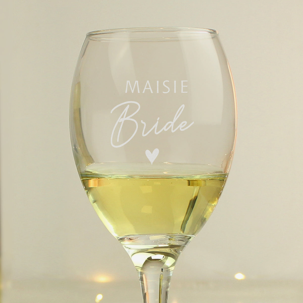 Personalised Bride Wine Glass for Wedding