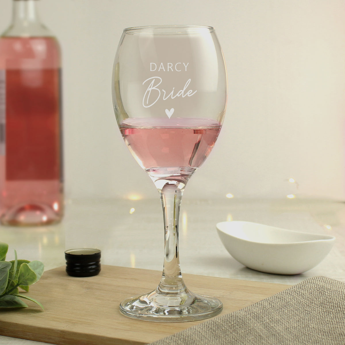 Personalised Bride Wine Glass for Wedding