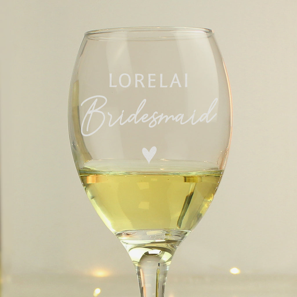 Personalised Bridesmaid Wine Glass | Wedding Gift