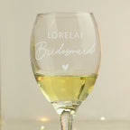 Personalised Bridesmaid Wine Glass | Wedding Gift