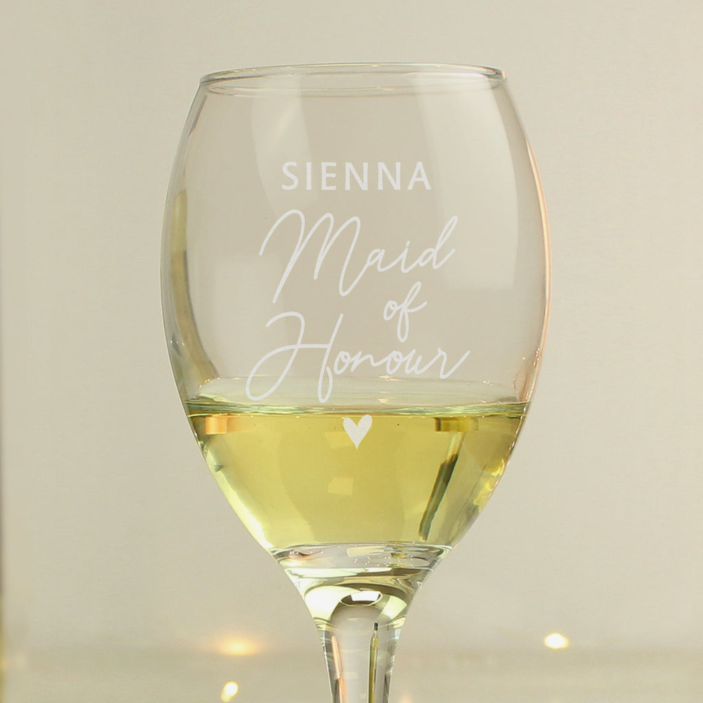 Personalised Maid of Honour Wine Glass | Wedding Gift
