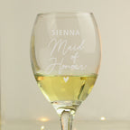 Personalised Maid of Honour Wine Glass | Wedding Gift