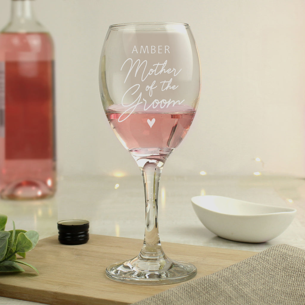 Personalised Mother of the Groom Wine Glass | Gift for Her