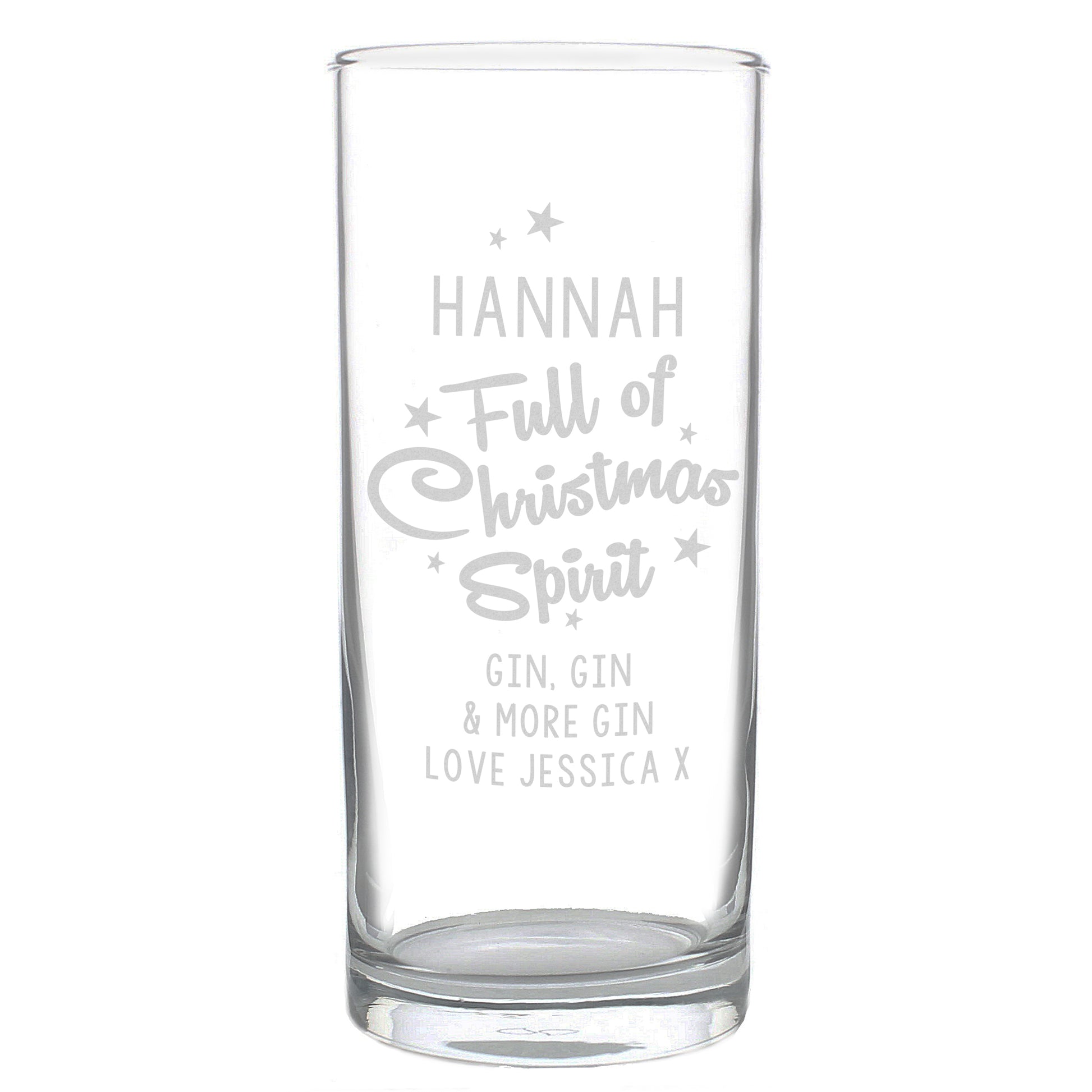 Personalised Full Of Christmas Spirit Hi Ball Glass - Hi Ball - Inspired Creative Gifts