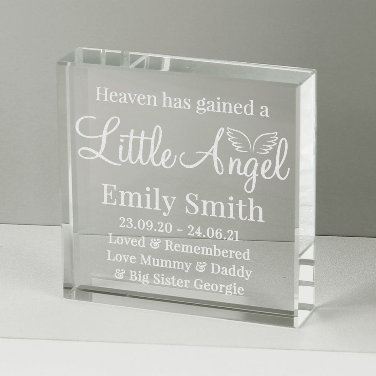 Personalised Little Angel Crystal Token | Memorial Gift