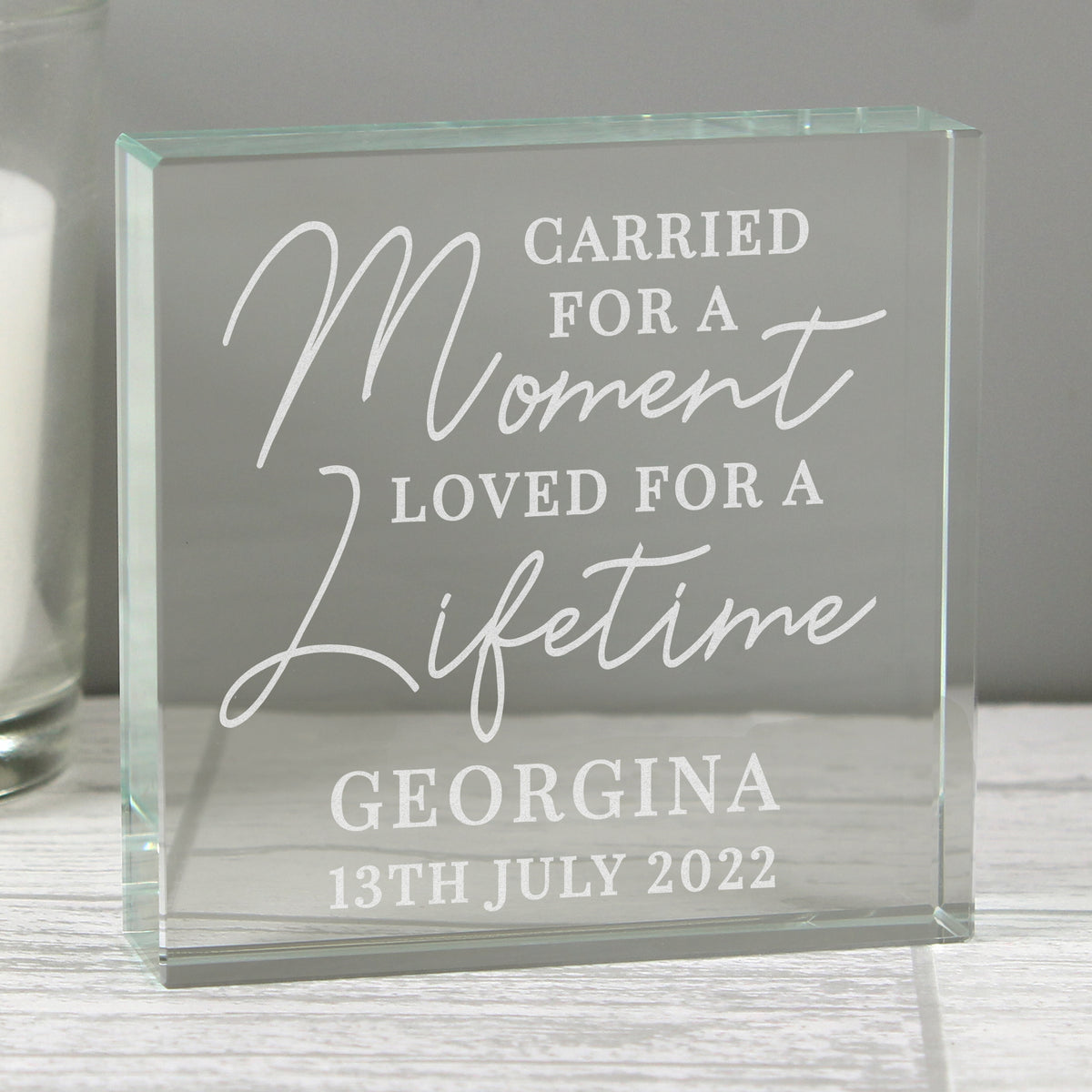 Personalised Carried for a Moment Crystal Token | Memorials | Inspired Creative Gifts