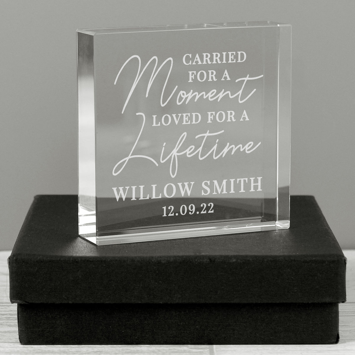 Personalised Carried for a Moment Crystal Token | Memorials | Inspired Creative Gifts