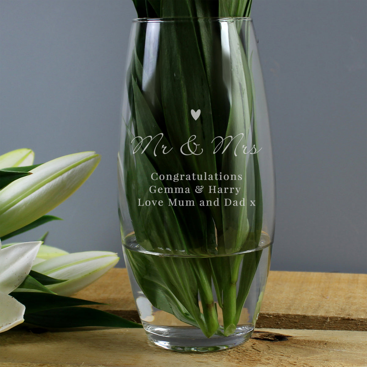 Personalised Love Heart Bullet Vase | Vases | Inspired Creative Gifts