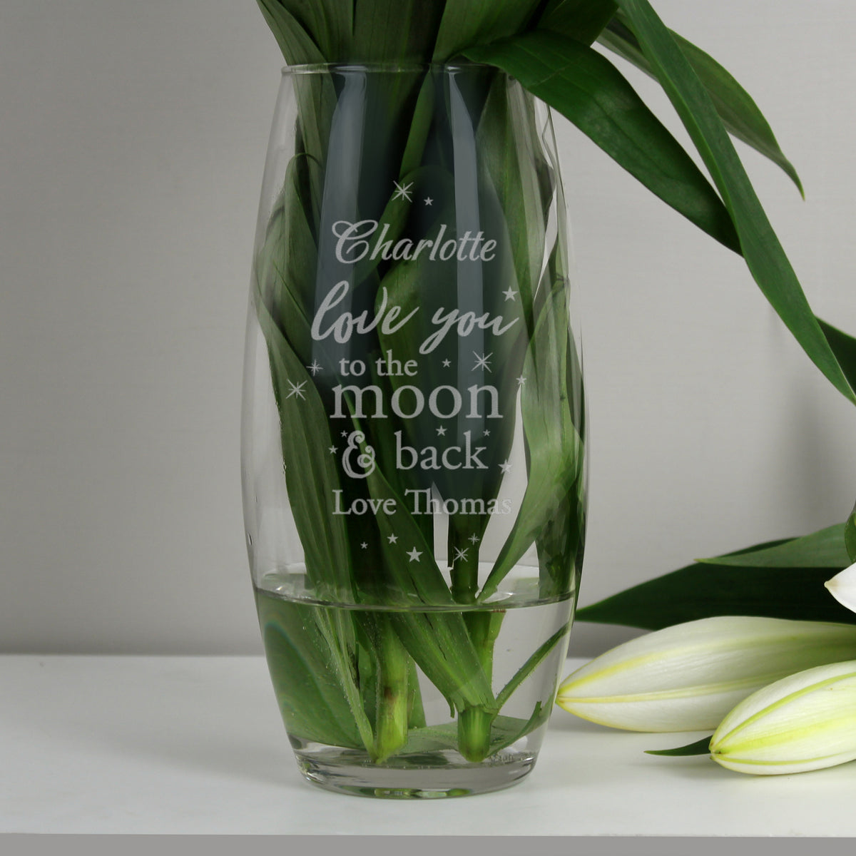 Personalised Love You To The Moon and Back Bullet Vase | Vases