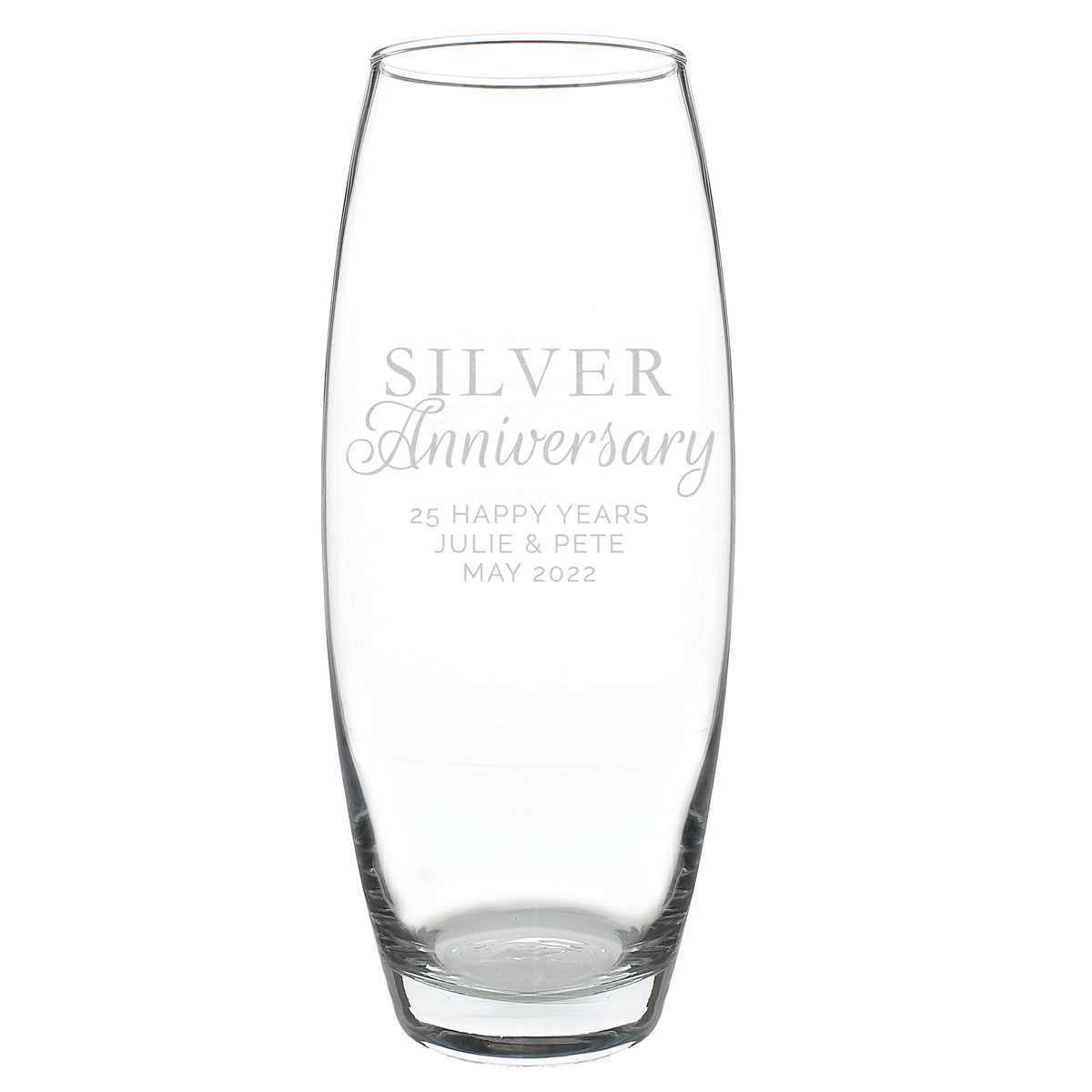 Personalised 'Silver Anniversary' Bullet Vase for Anniversary