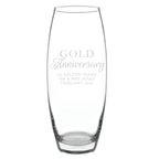 Personalised 'Gold Anniversary' Bullet Vase | Anniversary Gift