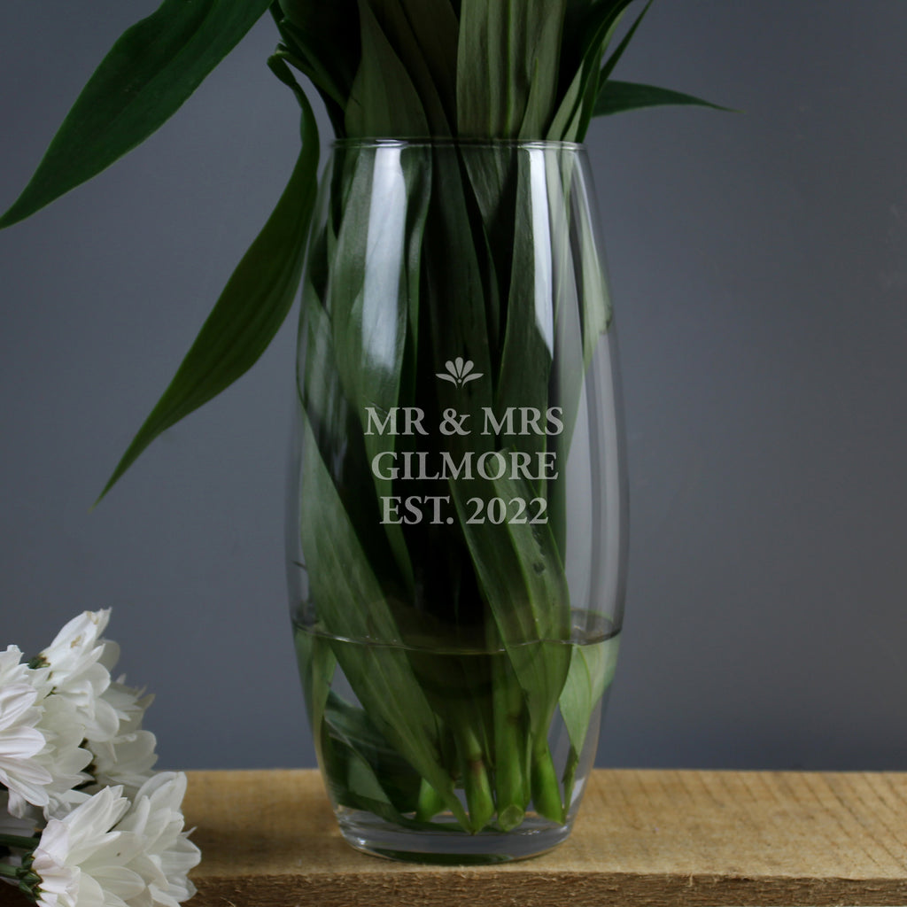 Personalised Bold Font Bullet Vase for Wedding