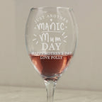 Personalised Manic Mum Day Wine Glass | Christmas Gift