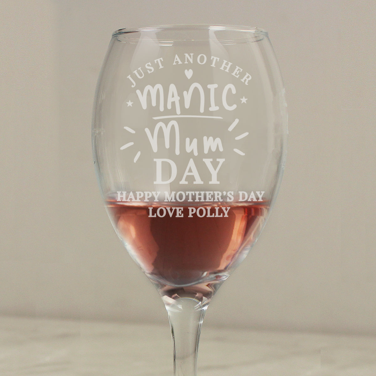Personalised Manic Mum Day Wine Glass | Christmas Gift