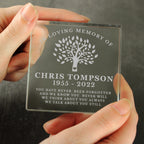 Personalised In Loving Memory Family Tree Crystal Token | Ornaments | Inspired Creative Gifts