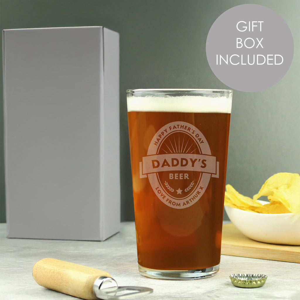 Personalised Beer Label Pint Glass - Glasses & Barware - Inspired Creative Gifts