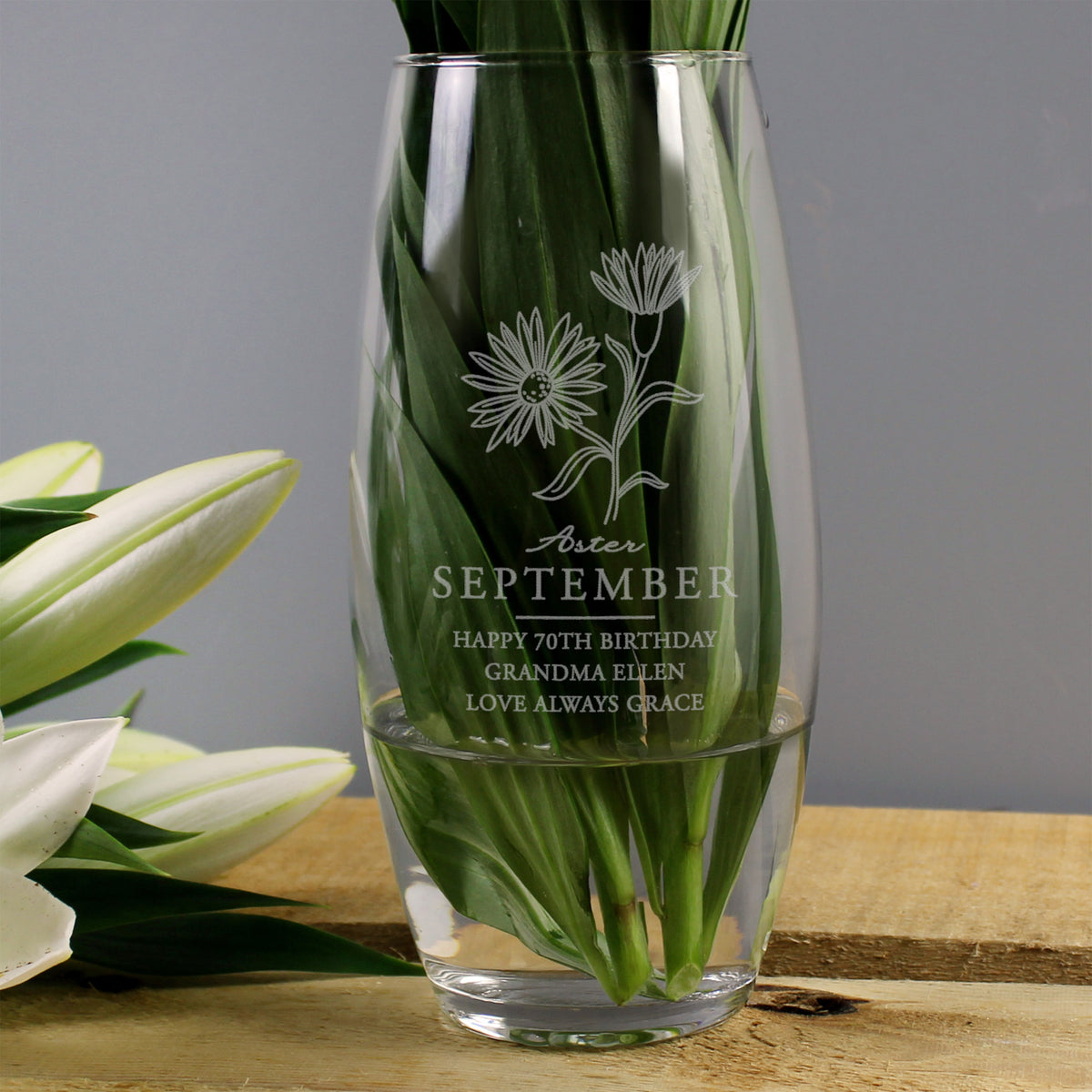 Personalised September Birth Flower Bullet Vase | Mother's Day Gift
