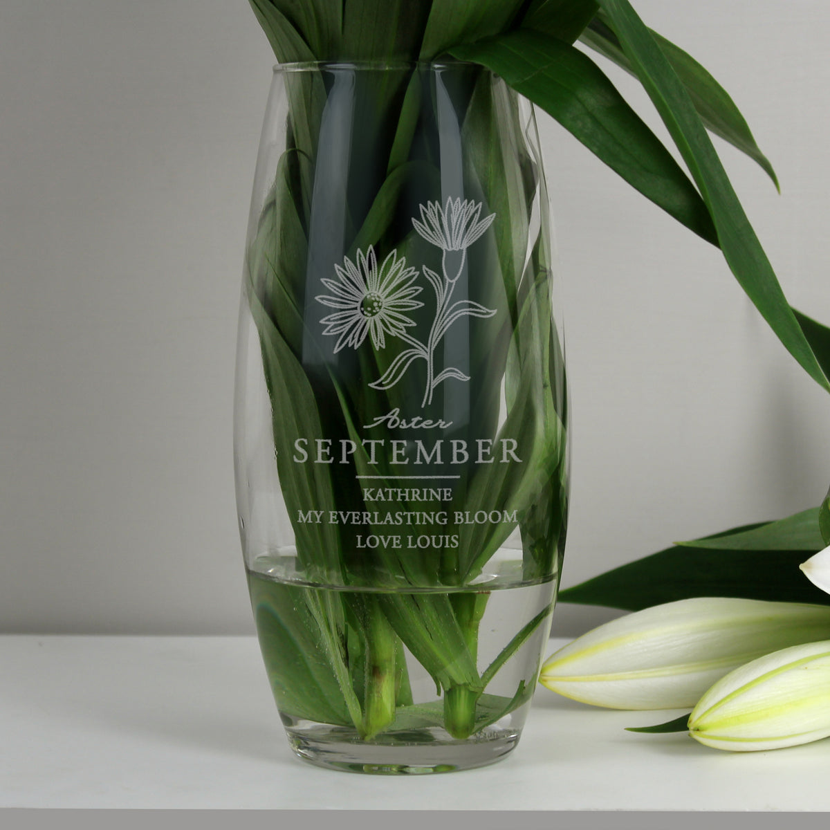Personalised September Birth Flower Bullet Vase | Mother's Day Gift