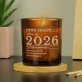 Personalised Graduation Amber Glass Candle | Candles & Reed Diffusers