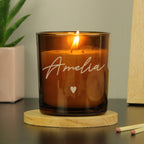 Personalised Amber Glass Candle for Birthday