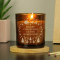 Personalised Engraved Christmas Amber Glass Candle | Candles & Reed Diffusers | Christmas Gift