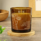 Personalised April Birth Flower Amber Glass Candle | Candles & Reed Diffusers