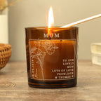 Personalised June Birth Flower Amber Glass Candle | Candles & Reed Diffusers | Inspired Creative Gifts