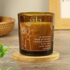 Personalised September Birth Flower Amber Glass Candle | Candles & Reed Diffusers